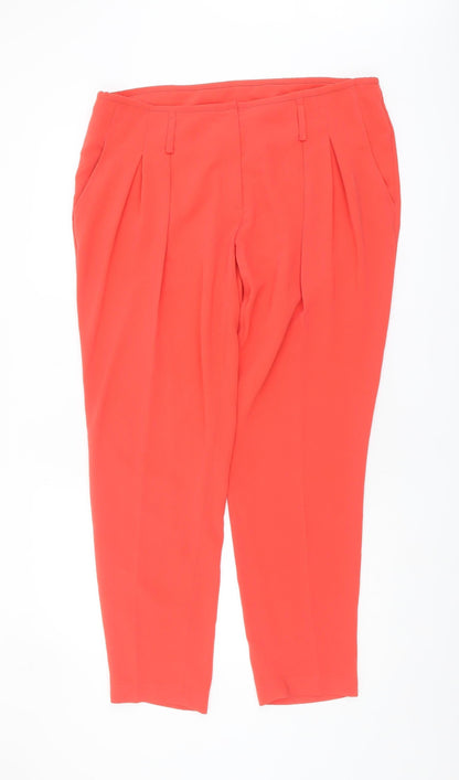 Luisa Cerano Women's Red Pleated Trousers Size 18