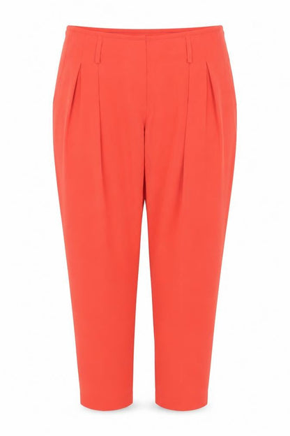 Luisa Cerano Women's Red Pleated Trousers Size 18