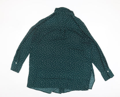 Womens UK Size 14 New Look Green Basic Button-Up