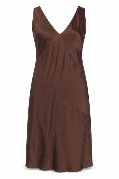 ASOS Women's Brown Slip Dress Plus Size V-Neck