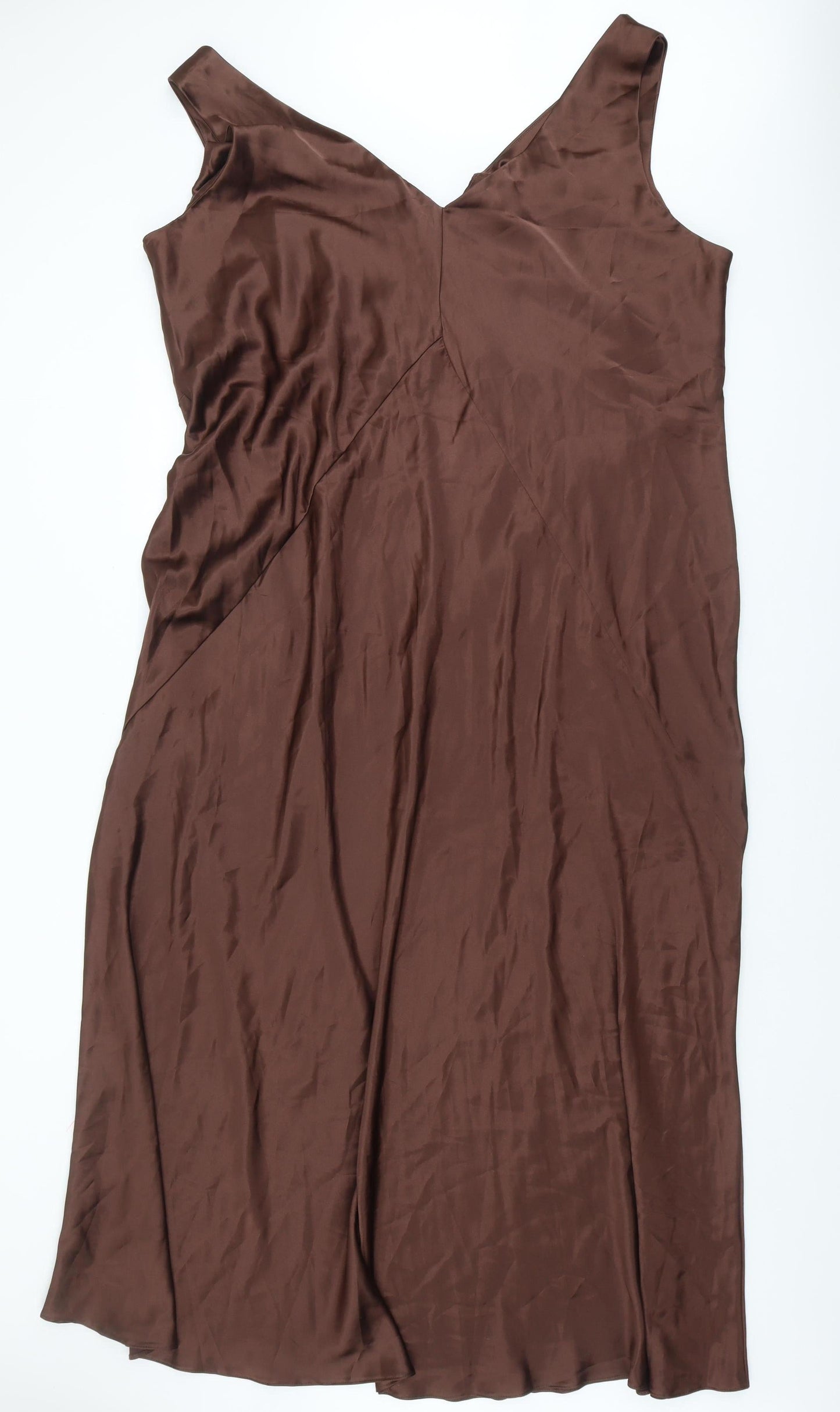 ASOS Women's Brown Slip Dress Plus Size V-Neck
