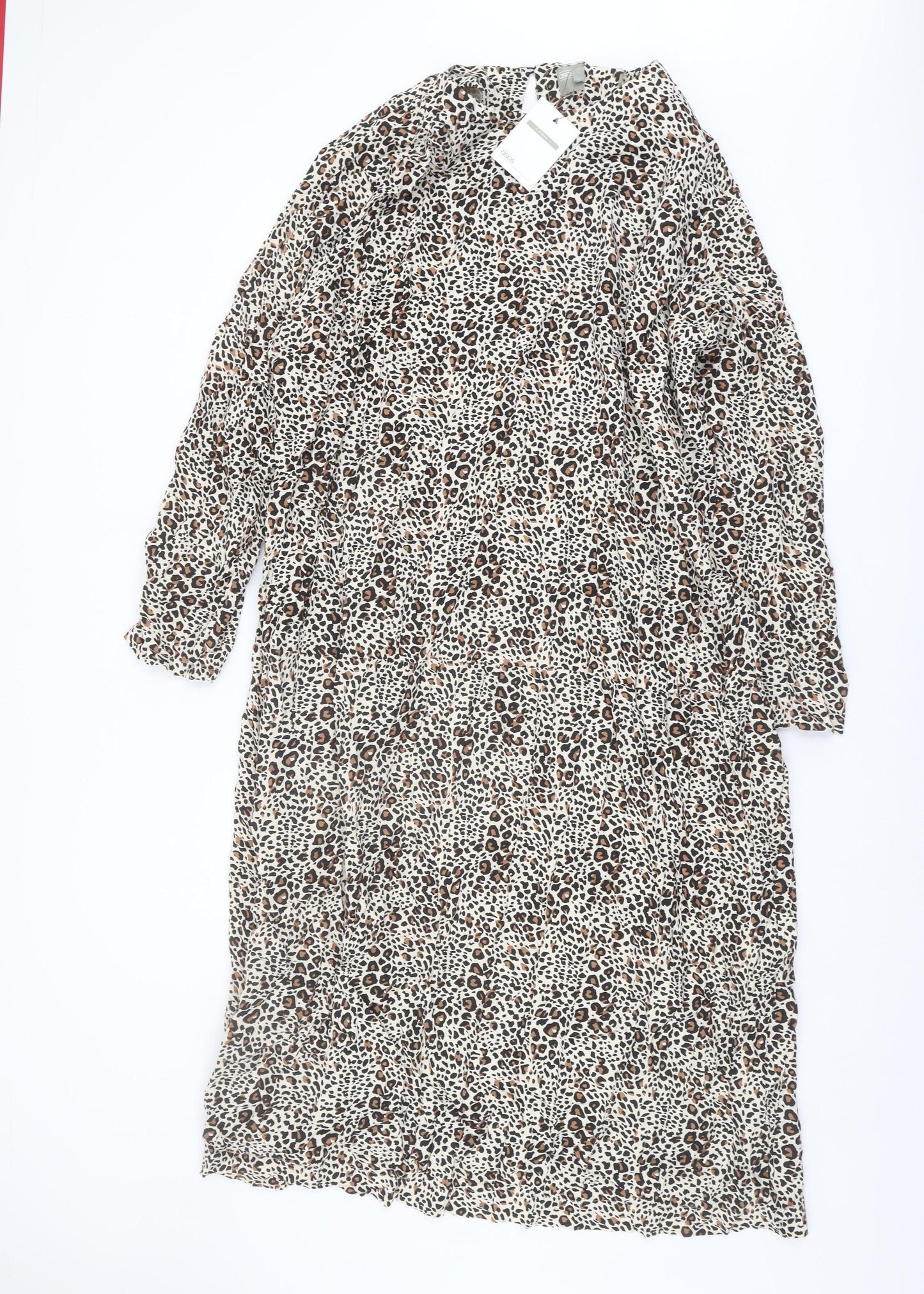 ASOS Women Animal Print Dress Multicoloured Size 26