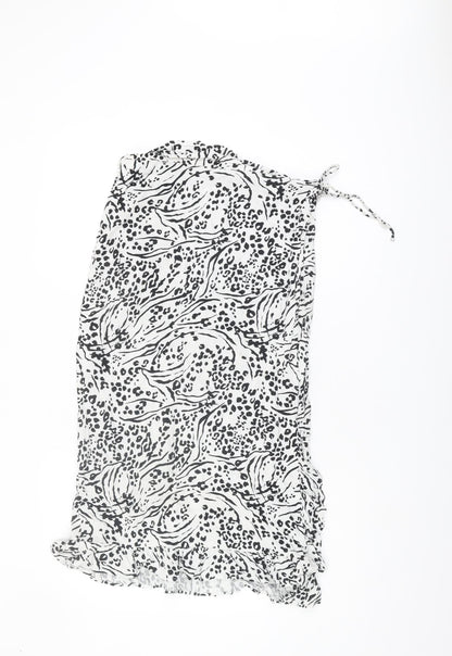 Miss Selfridge Women's White Animal Print Skirt Size 12