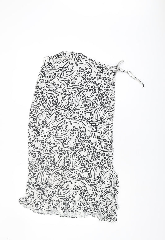 Miss Selfridge Women's White Animal Print Skirt Size 12