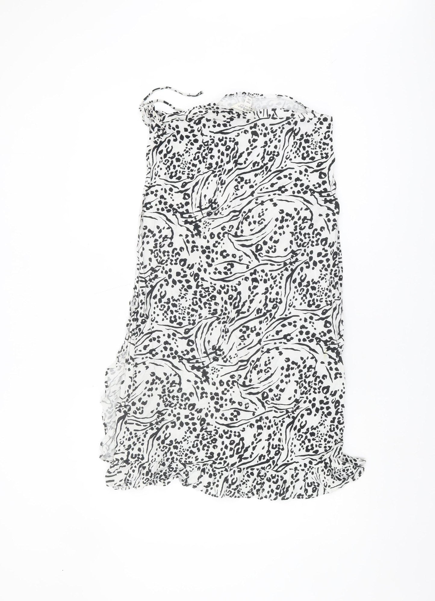Miss Selfridge Women's White Animal Print Skirt Size 12