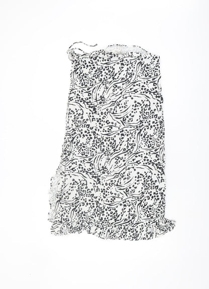Miss Selfridge Women's White Animal Print Skirt Size 12