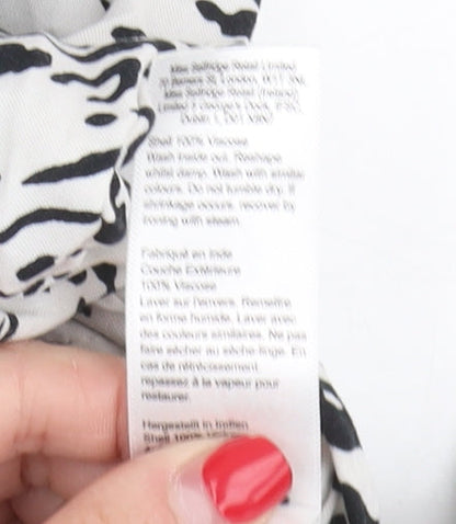 Miss Selfridge Women's White Animal Print Skirt Size 12