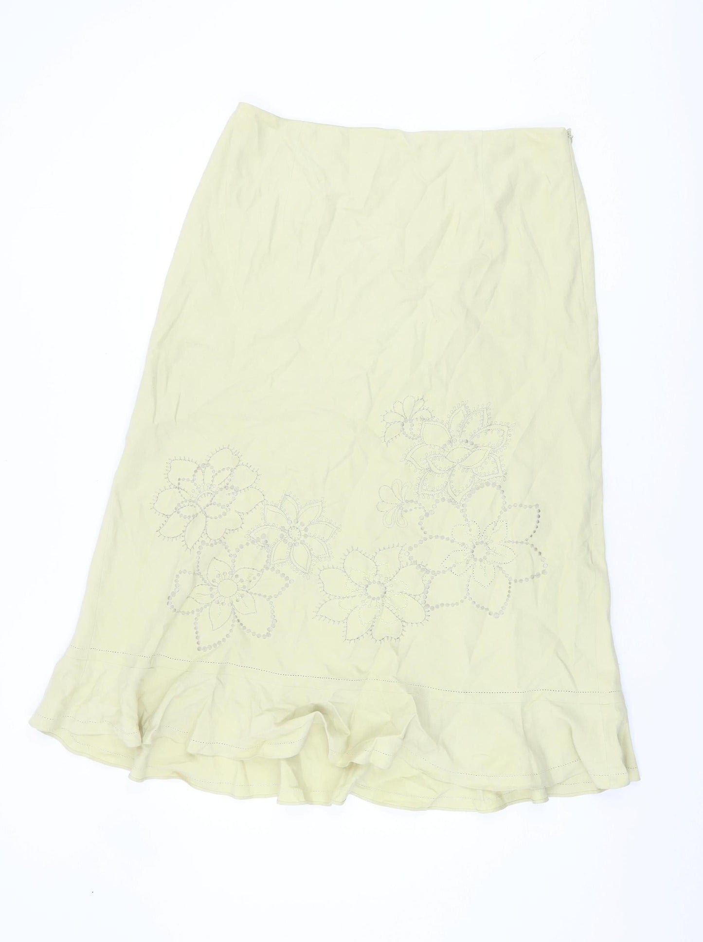 Kaliko Women's Ivory Floral Embroidered Skirt