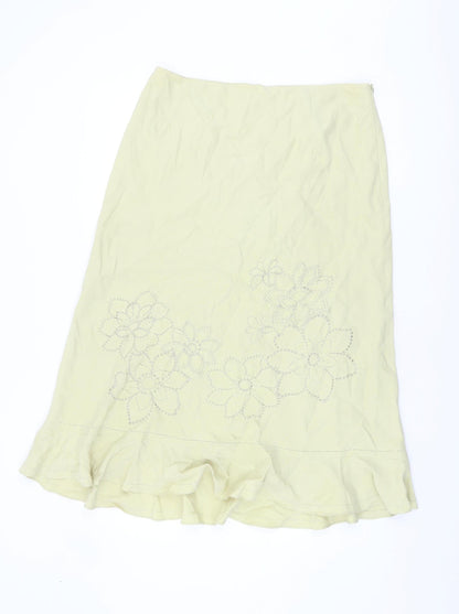 Kaliko Women's Ivory Floral Embroidered Skirt