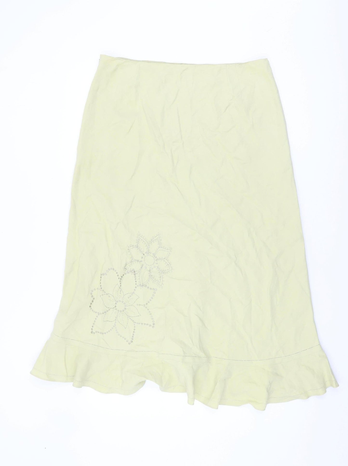Kaliko Women's Ivory Floral Embroidered Skirt