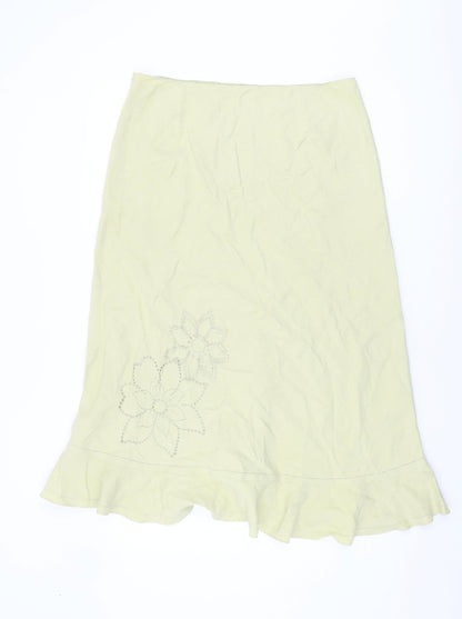 Kaliko Women's Ivory Floral Embroidered Skirt