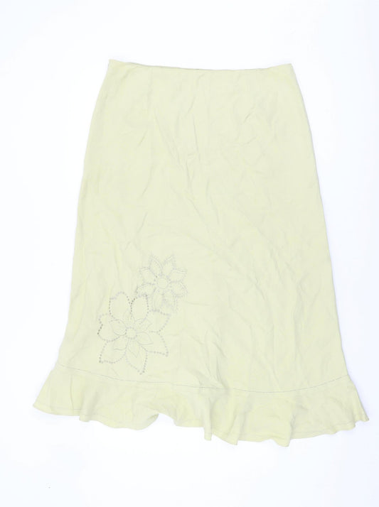 Kaliko Women's Ivory Floral Embroidered Skirt