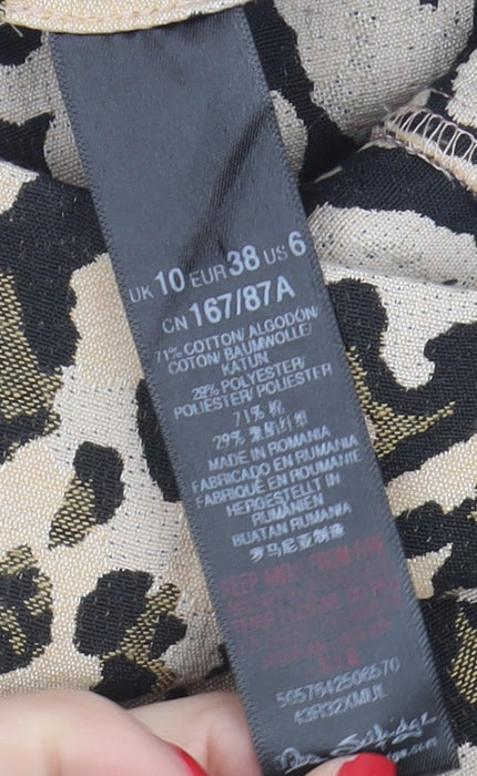 Miss Selfridge Women's Leopard Skirt, Size 10