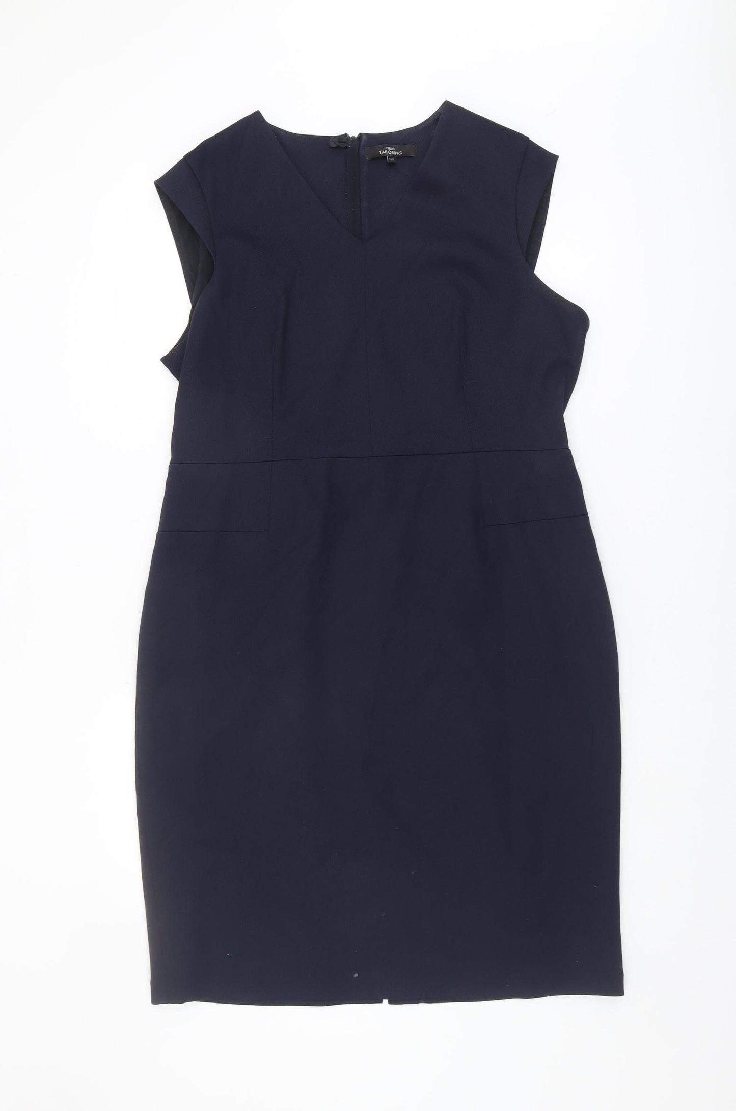Next Women's Navy Sheath Dress V-Neck Size 16