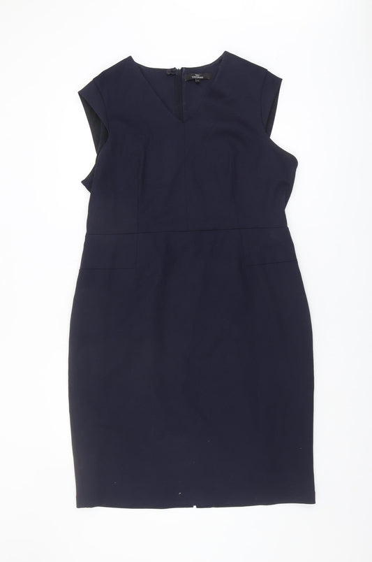 Next Women's Navy Sheath Dress V-Neck Size 16