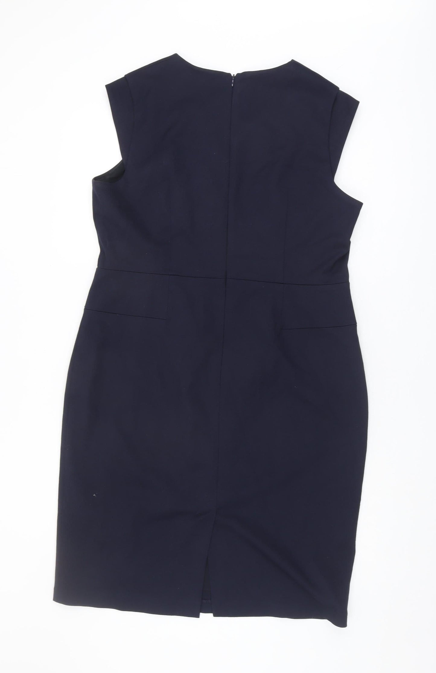Next Women's Navy Sheath Dress V-Neck Size 16