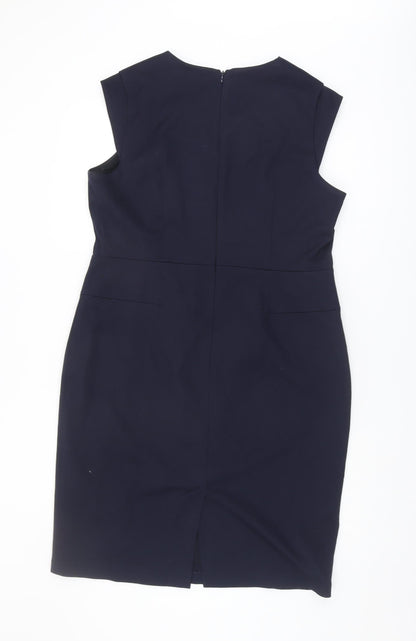 Next Women's Navy Sheath Dress V-Neck Size 16