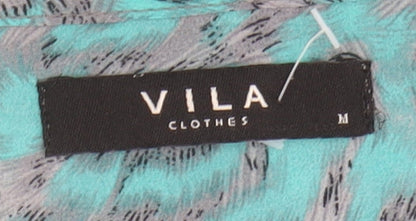 Womens UK Size M VILA Blue Basic Blouse