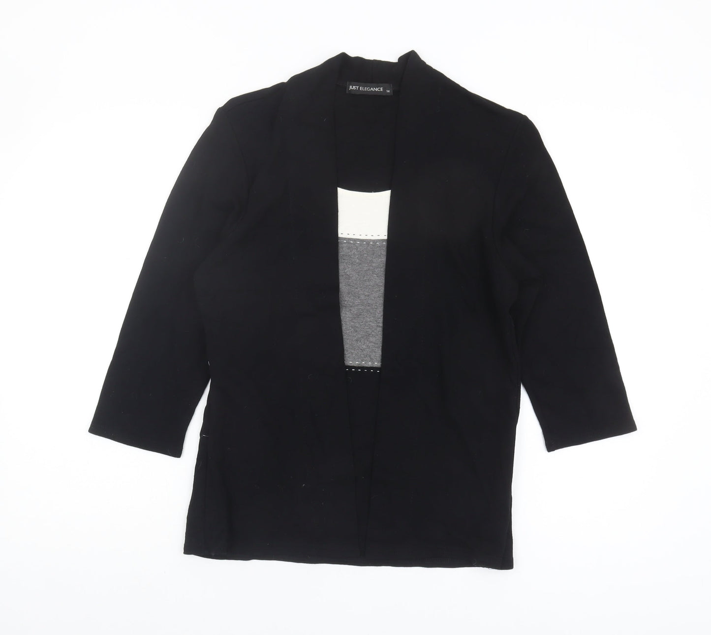 Womens UK Size 14 Just Elegance Black Basic Blouse