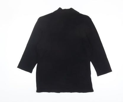 Womens UK Size 14 Just Elegance Black Basic Blouse