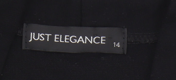 Womens UK Size 14 Just Elegance Black Basic Blouse