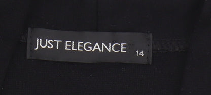 Womens UK Size 14 Just Elegance Black Basic Blouse