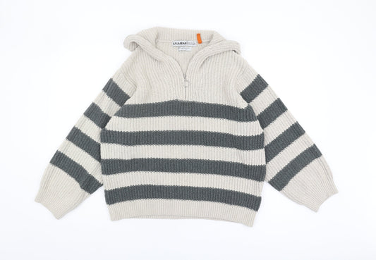 Unisex Adults UK Size L Pull&Bear Grey Full Zip Jumper