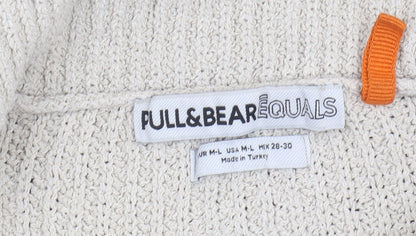 Unisex Adults UK Size L Pull&Bear Grey Full Zip Jumper