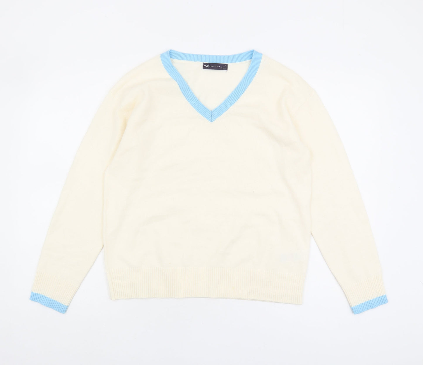Womens UK Size 10 Marks and Spencer White Pullover Jumper