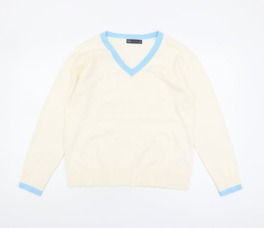 Womens UK Size 10 Marks and Spencer White Pullover Jumper
