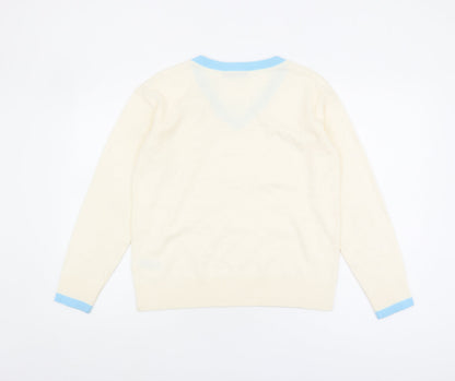 Womens UK Size 10 Marks and Spencer White Pullover Jumper
