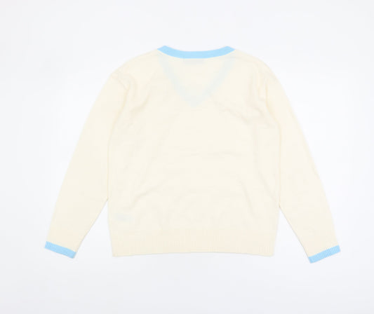 Womens UK Size 10 Marks and Spencer White Pullover Jumper