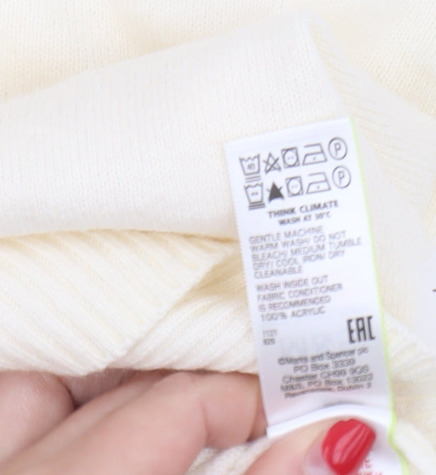 Womens UK Size 10 Marks and Spencer White Pullover Jumper