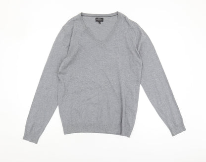 Next Men's Grey V-Neck Pullover Jumper - Size S