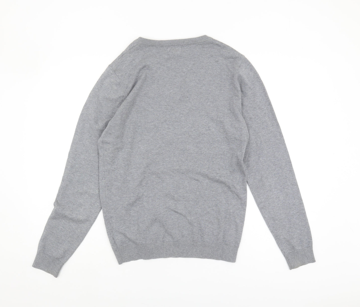 Next Men's Grey V-Neck Pullover Jumper - Size S
