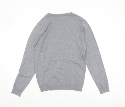 Next Men's Grey V-Neck Pullover Jumper - Size S