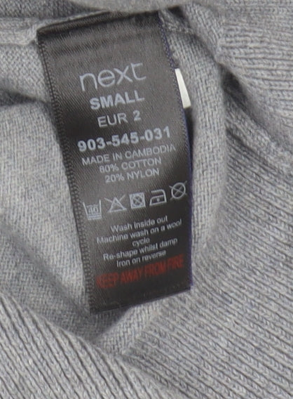 Next Men's Grey V-Neck Pullover Jumper - Size S