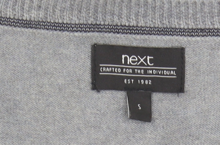Next Men's Grey V-Neck Pullover Jumper - Size S