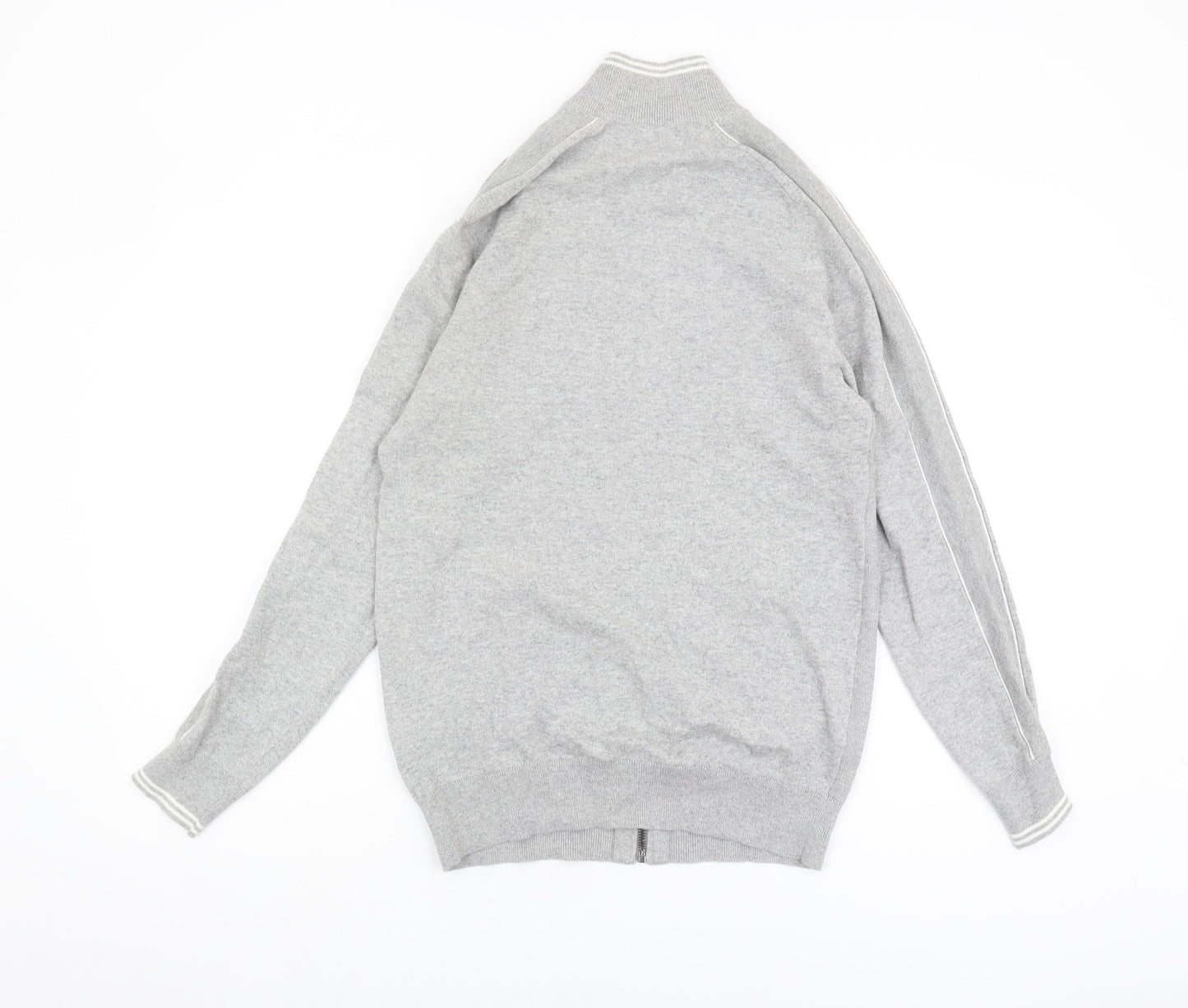 Marks and Spencer Men's Grey Full Zip Jumper, Size S