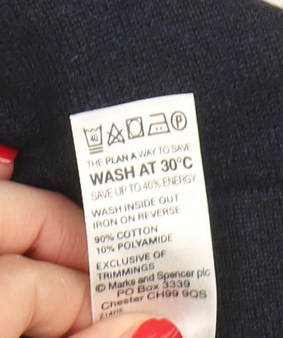 Marks and Spencer Men's Blue Striped Pullover Jumper L