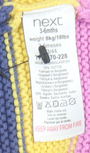 Next Multicoloured Unisex Baby Hooded Cardigan 3-6 Months