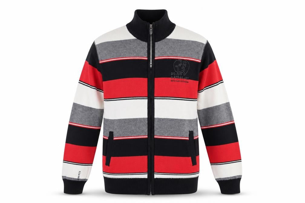 Front view of Angelo Litrico unisex multicoloured full zip jumper l
