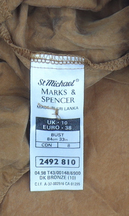 Womens UK Size 10 Marks and Spencer Brown Basic Blouse