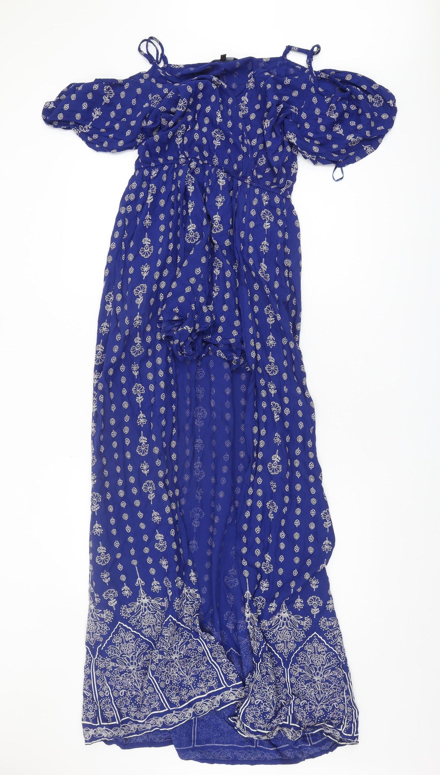 New Look Women's Blue Floral Jumpsuit Size 10