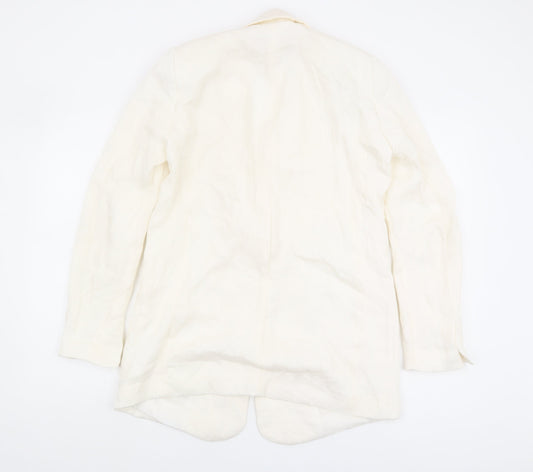 Zara Women's Ivory Blazer XS Viscose One-Button