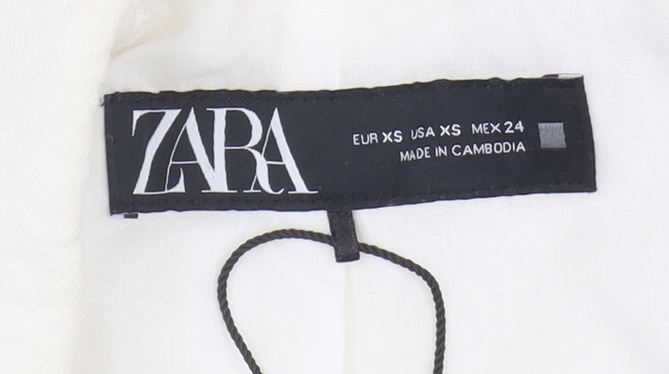 Zara Women's Ivory Blazer XS Viscose One-Button