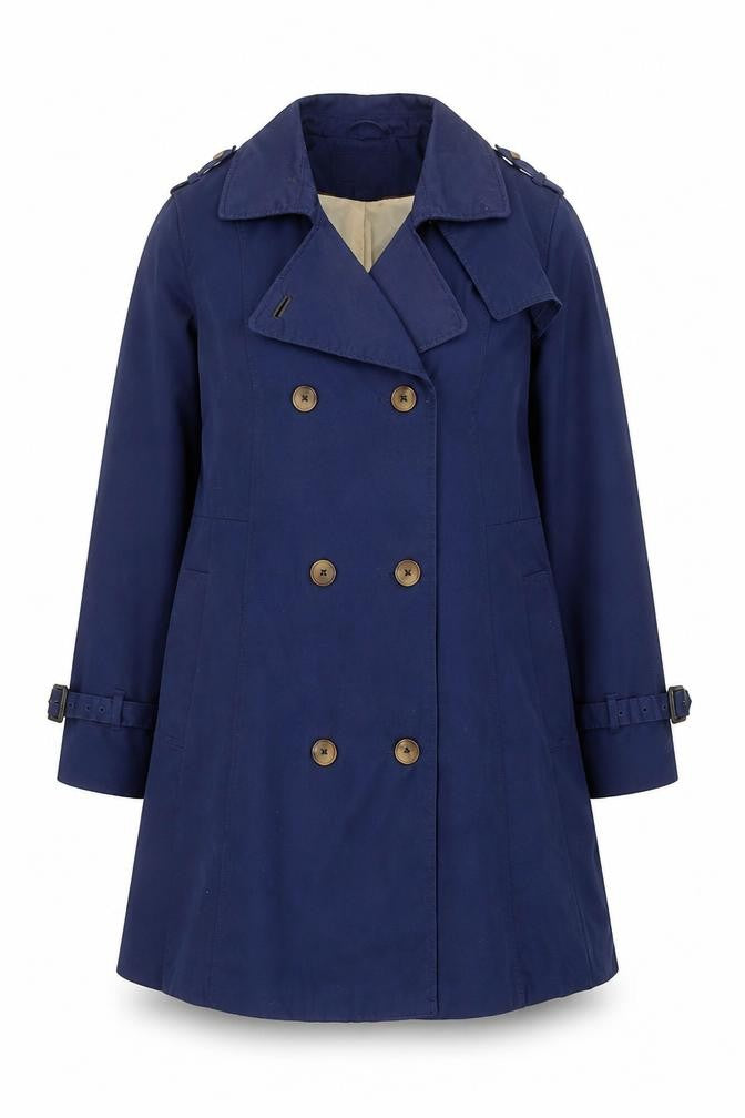 Womens UK Size 14 H&M Blue Trench Coat