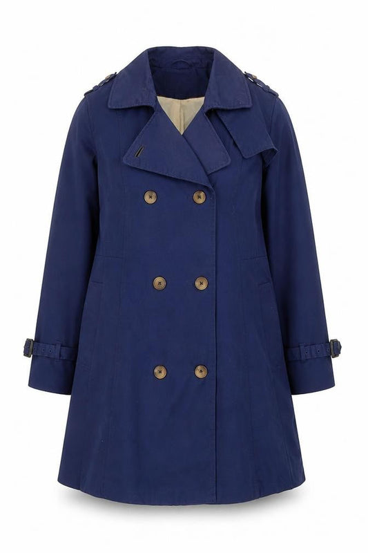 Womens UK Size 14 H&M Blue Trench Coat
