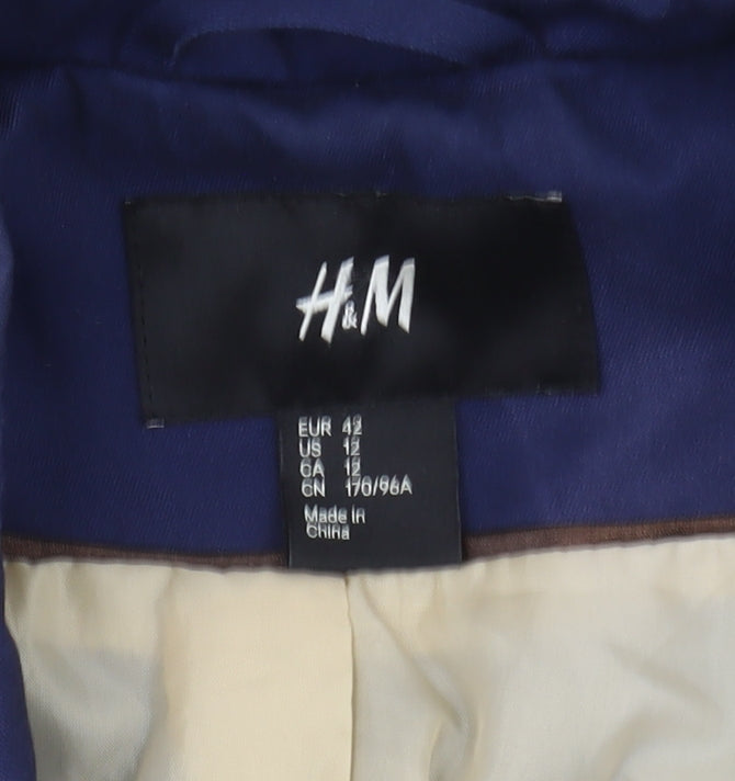 Womens UK Size 14 H&M Blue Trench Coat