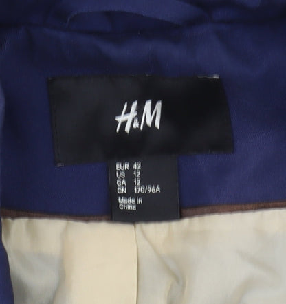 Womens UK Size 14 H&M Blue Trench Coat